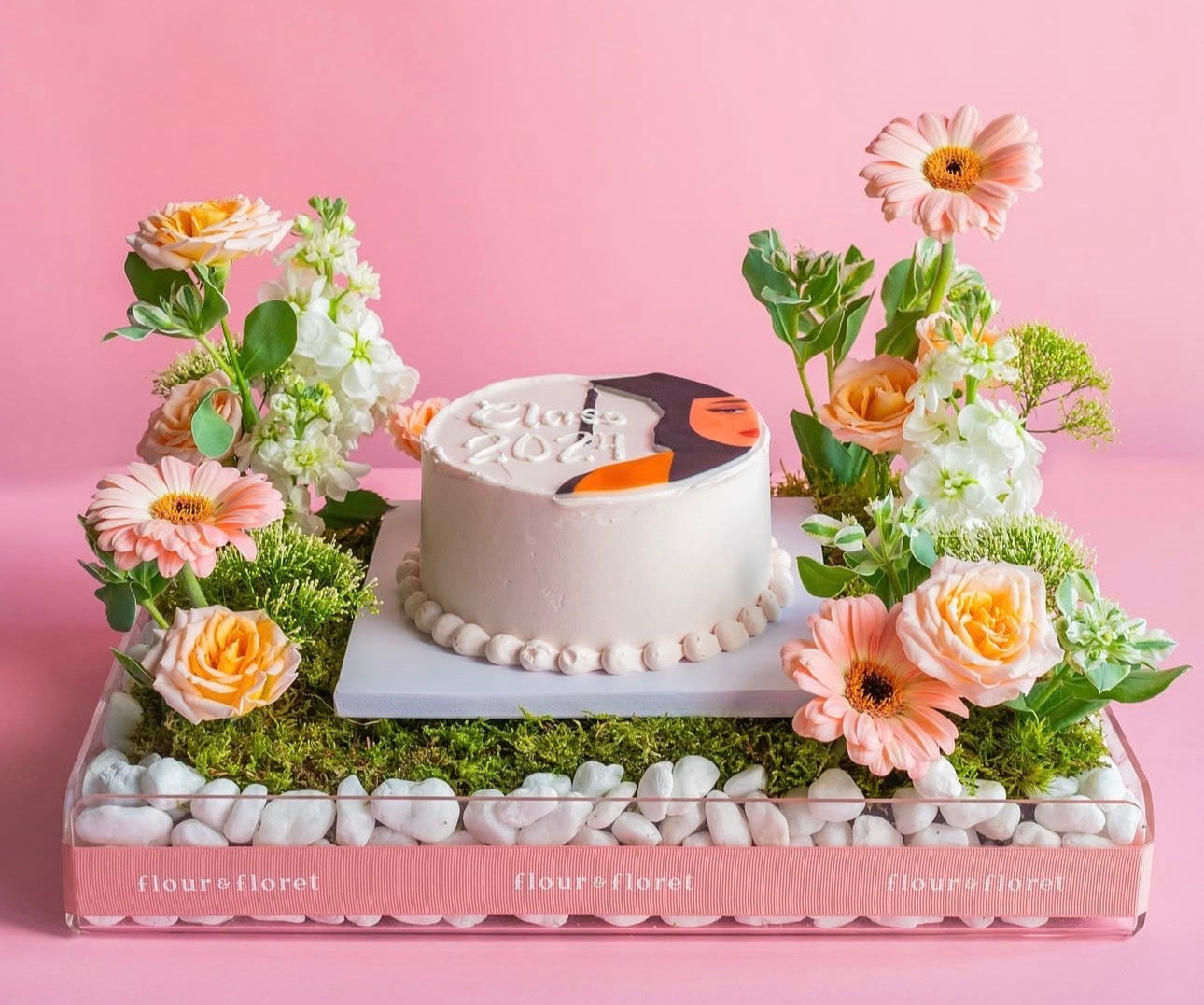 Flower Arrangement with Cake - S
